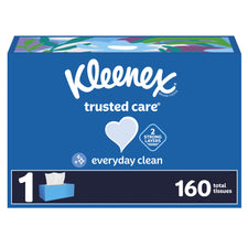 Facial Tissue Kleenex® Trusted Care® White 3.469 X 4-3/4 Inch 160 Count