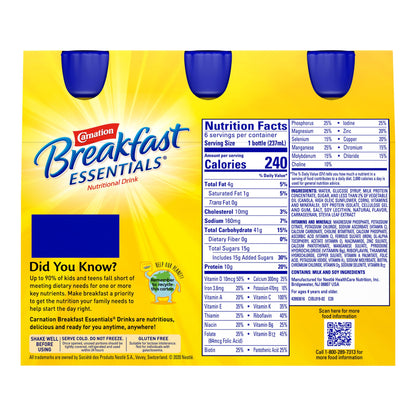 Carnation Breakfast Essentials® Strawberry Nutritional Drink, 8-ounce bottle