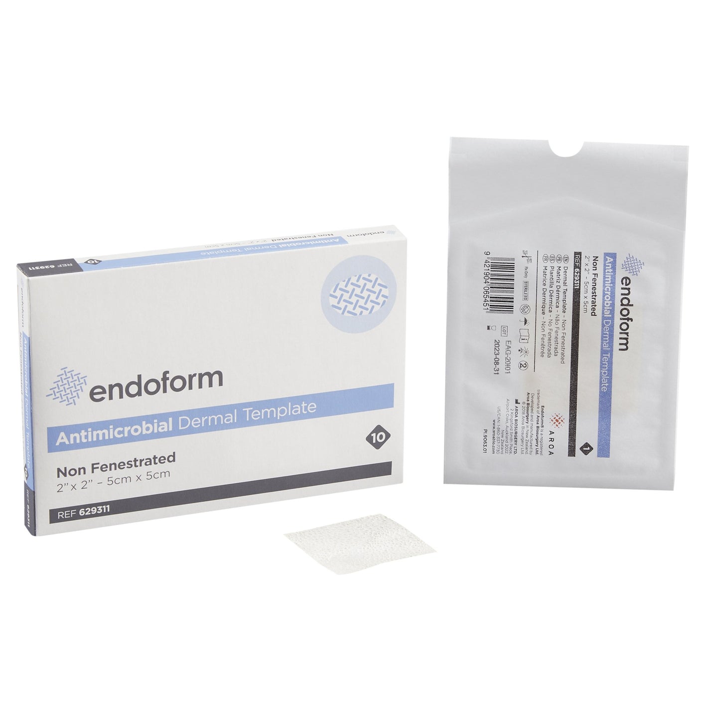 Silver Collagen Dressing with ECM Endoform® Antimicrobial 2 X 2 Inch Square Sterile