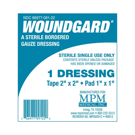 MPM Medical MP00091C WoundGard White Adhesive Dressing, 2 x 2 Inch