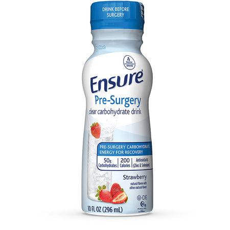 Abbott Nutrition 65044 Ensure Pre-Surgery Strawberry Clear Carbohydrate Drink, 10-ounce bottle