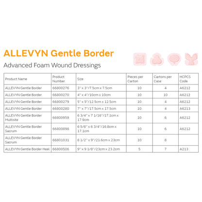 Allevyn™ Gentle Border Multisite, 17.1 x 17.9 Centimeter