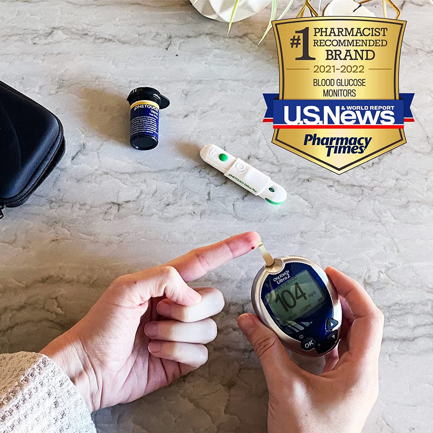 Blood Glucose Meter OneTouch Ultra 2 5 Second Results Stores up to 500 Results No Coding Required