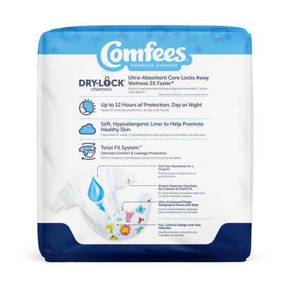 Attends Comfees Premium Baby Diapers, Tab Closure, Kid Design, Size 4