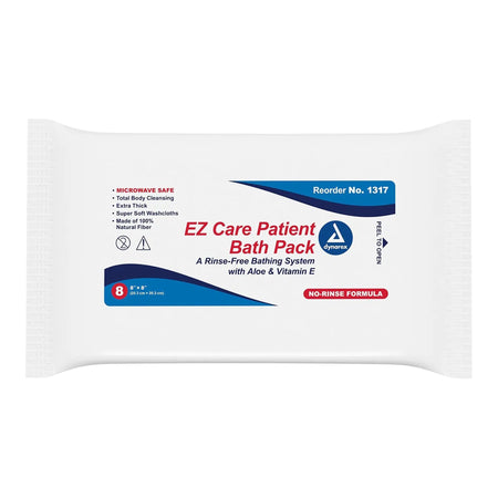Dynarex 1317 EZ Care Bath Wipe, 8 x 8 Inch