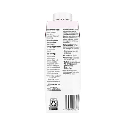 Novasource® Renal Strawberry Formula for Patients on Dialysis, 8-ounce carton