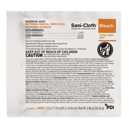 Sani-Cloth® Surface Disinfectant Cleaner Bleach Wipe, 11.5 x 11.75 Inch
