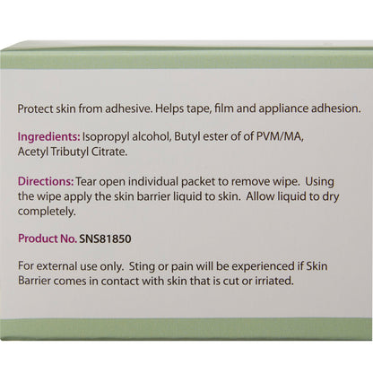 Safe N Simple Skin Barrier Wipe, 50 Packets per Box