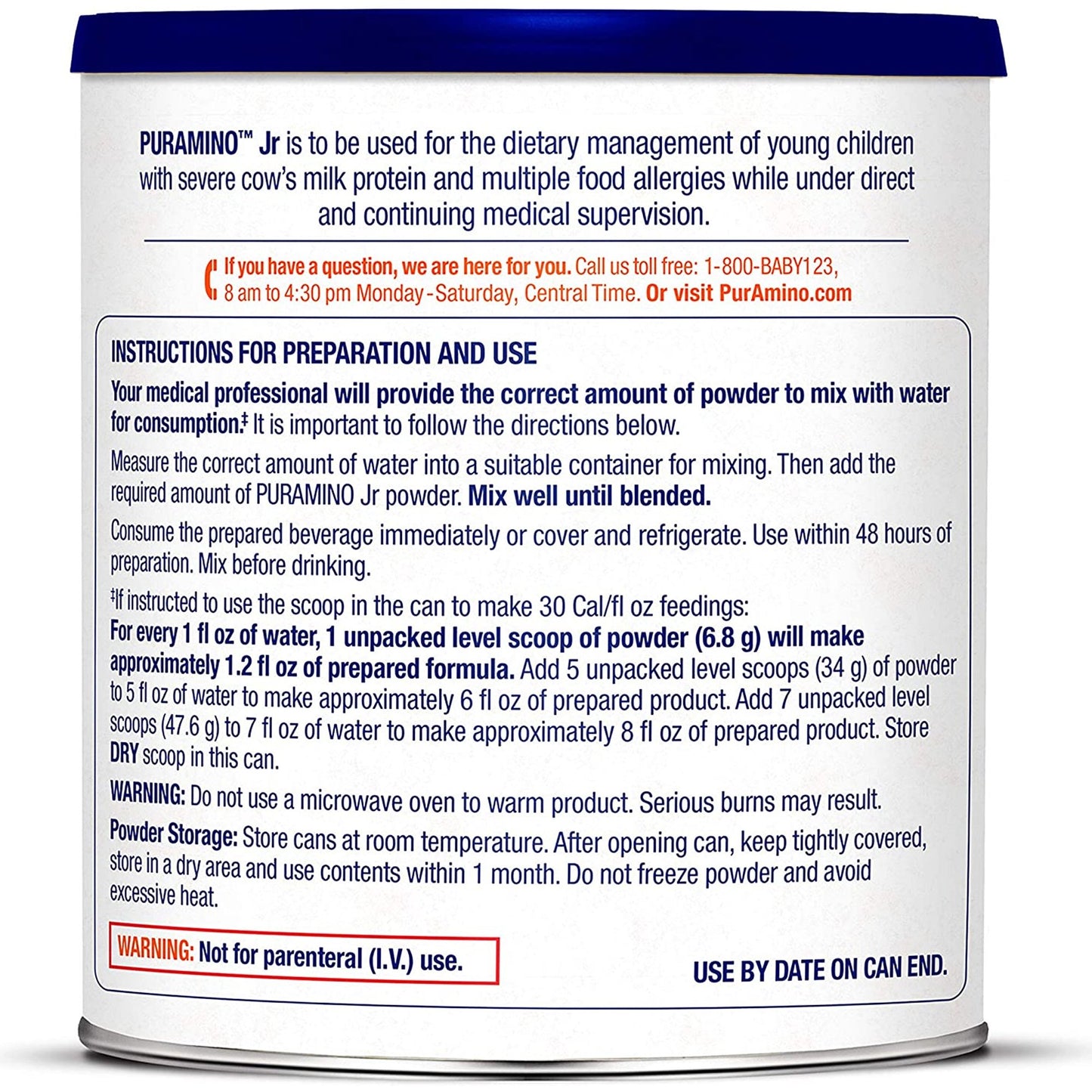 PurAmino Jr Pediatric Hypoallergenic Formula, 14.1 oz Can | Enfamil 178701