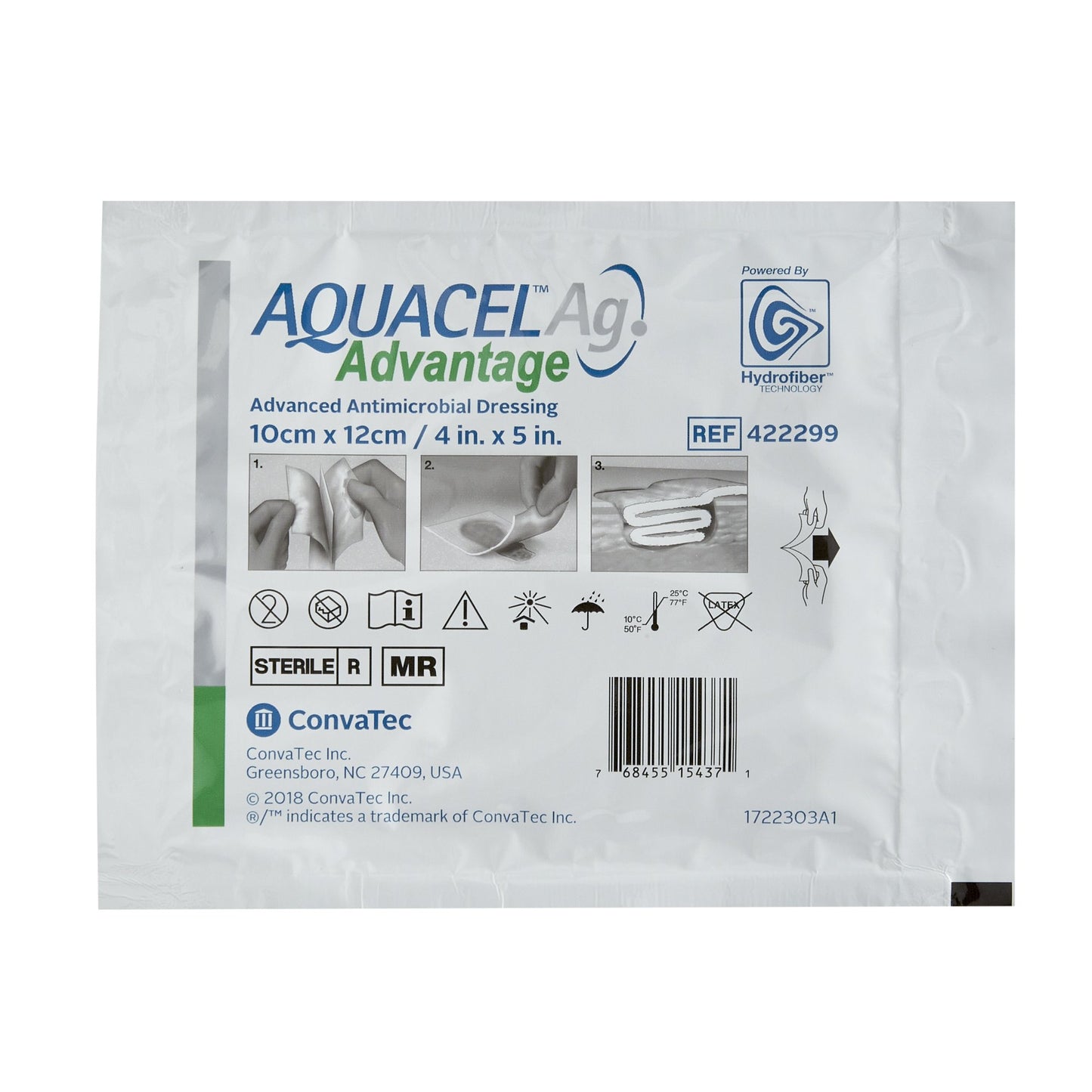 Aquacel® Ag Advantage Silver Dressing, 4 x 5 Inch