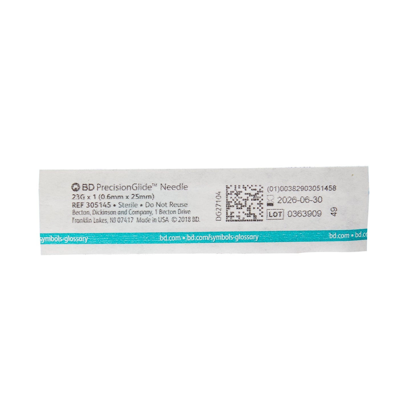 BD 305145 PrecisionGlide Hypodermic Needle, 23 Gauge, 1 Inch Length by BD product image - view 3