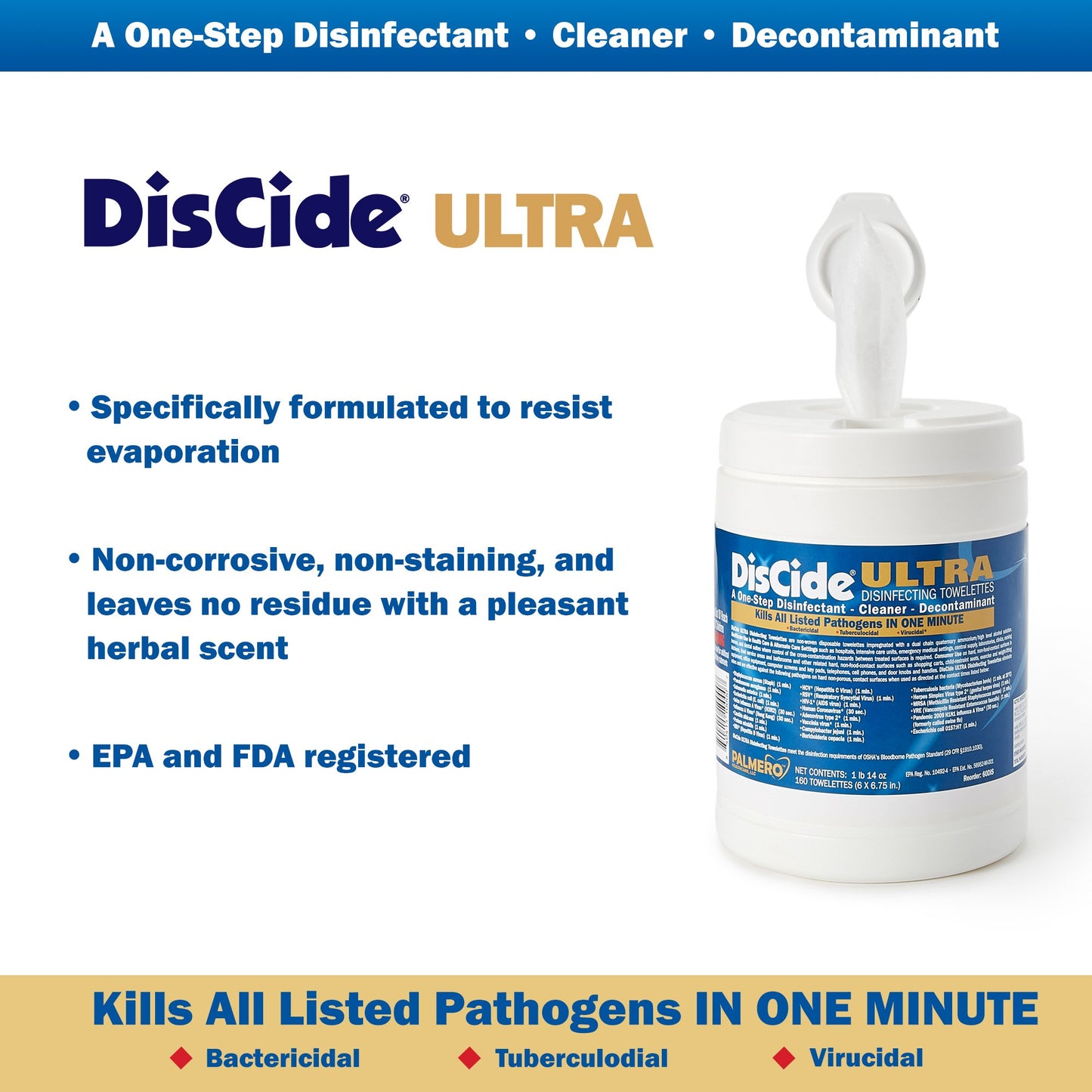 DisCide® Ultra Disinfecting Towelettes, 160 count