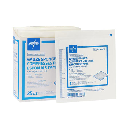 Medline PRM4412 Sterile Gauze Sponge, 4 x 4 Inch, 12-Ply