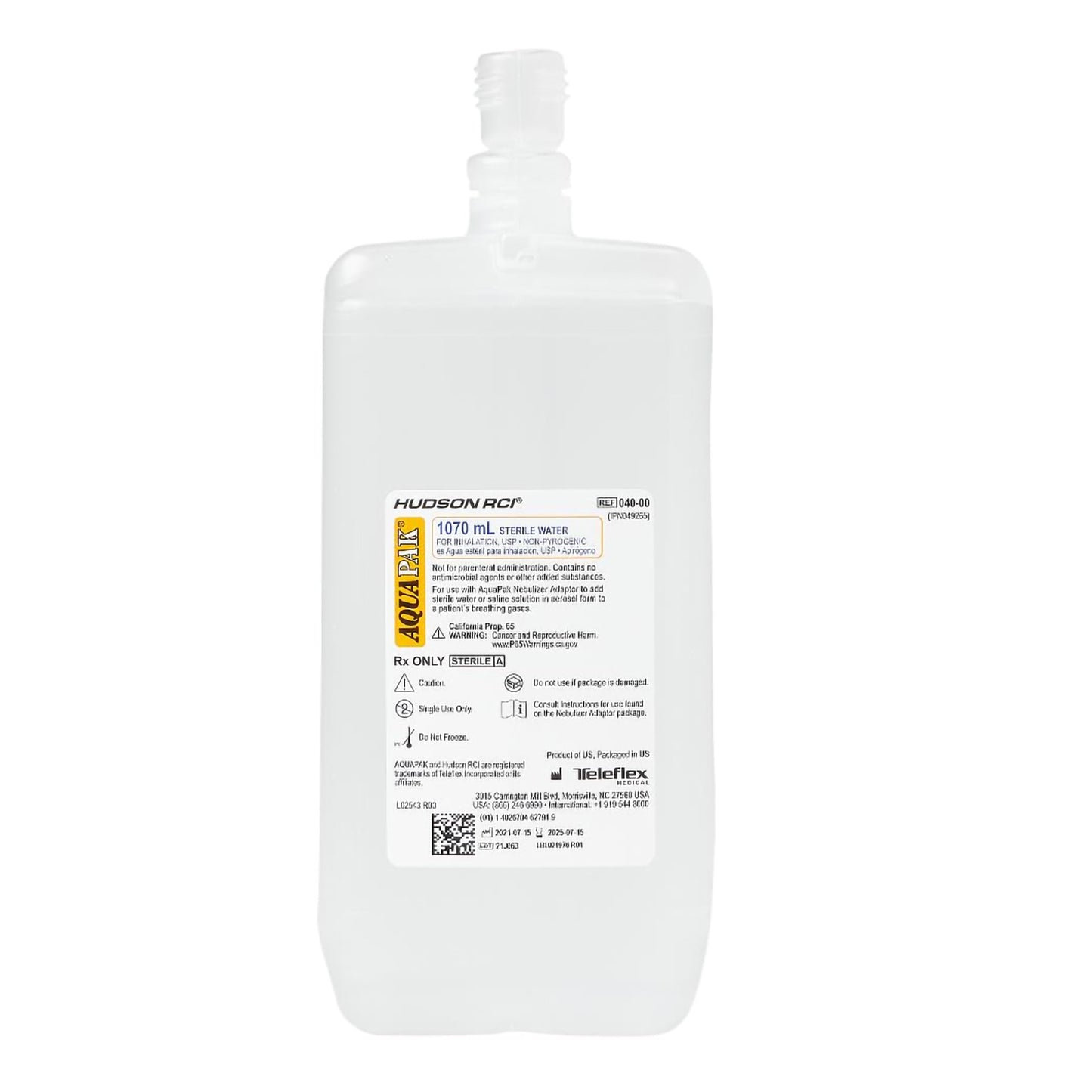 Aquapak® Respiratory Therapy Solution, 1,070 mL