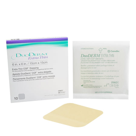 ConvaTec 187957 DuoDerm Extra Thin Hydrocolloid Dressing, 6 x 6 Inch