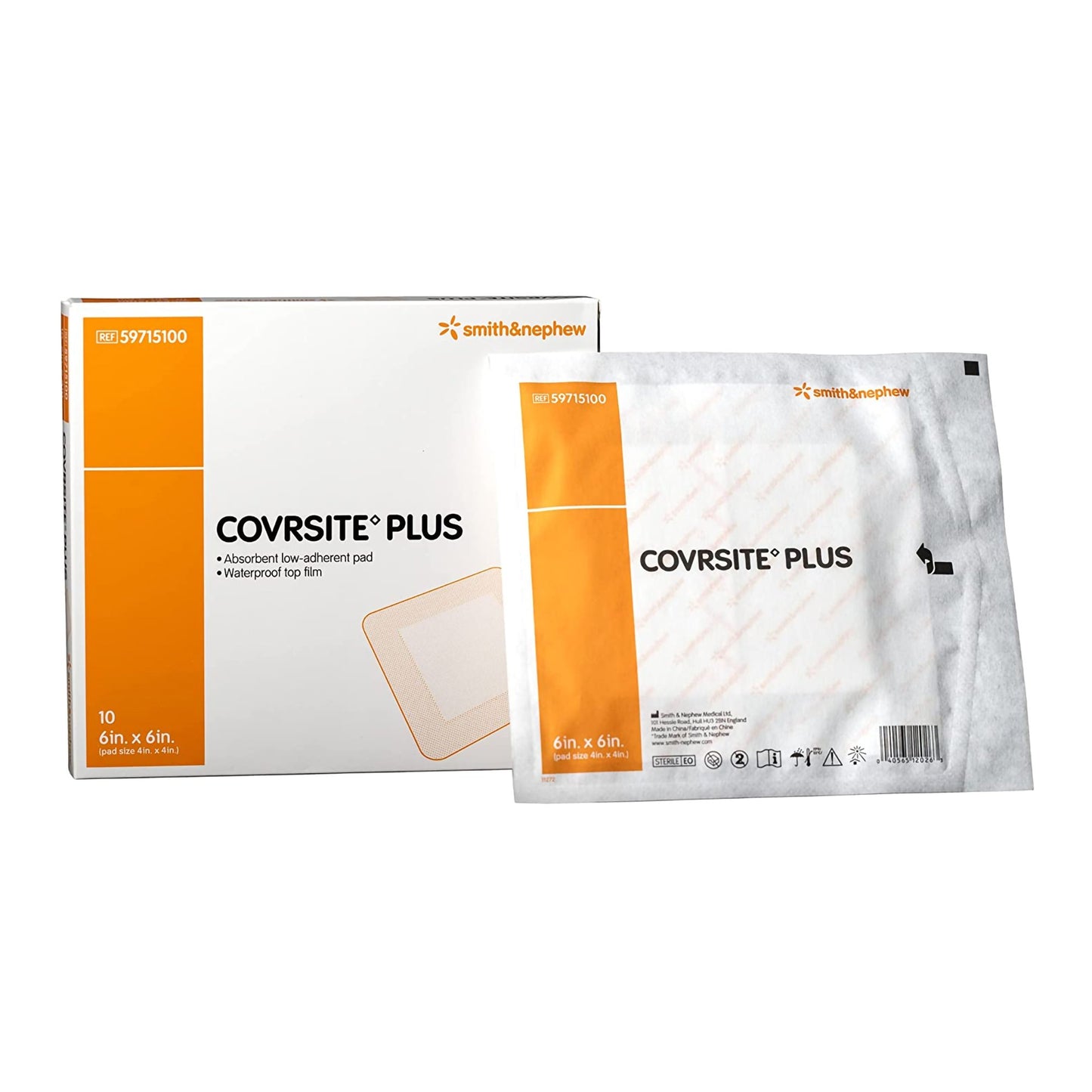 Smith & Nephew Composite Dressing COVRSITE Plus 6 X 6 Inch Square NonSterile Film Backing