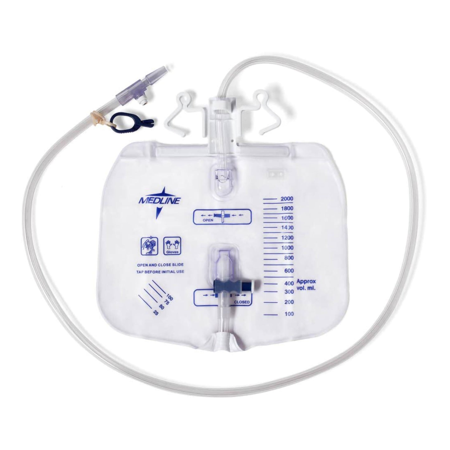 Urinary Drain Bag Medline® Anti-Reflux Valve OR Sterile 2,000 mL Vinyl
