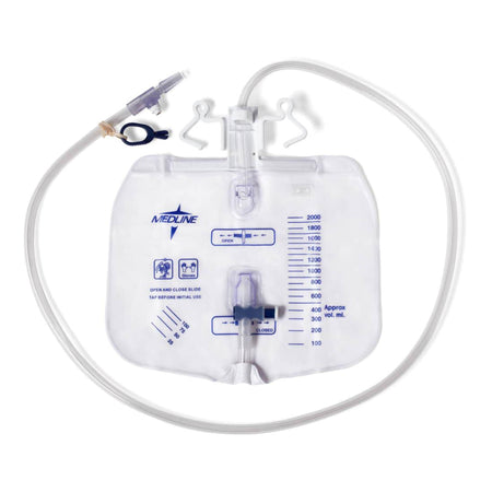 Medline DYND25205 Urinary Drain Bag Medline Anti-Reflux Valve OR Sterile 2,000 mL Vinyl