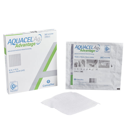 ConvaTec 422298 Aquacel Ag Advantage Silver Dressing, 6 x 6 Inch