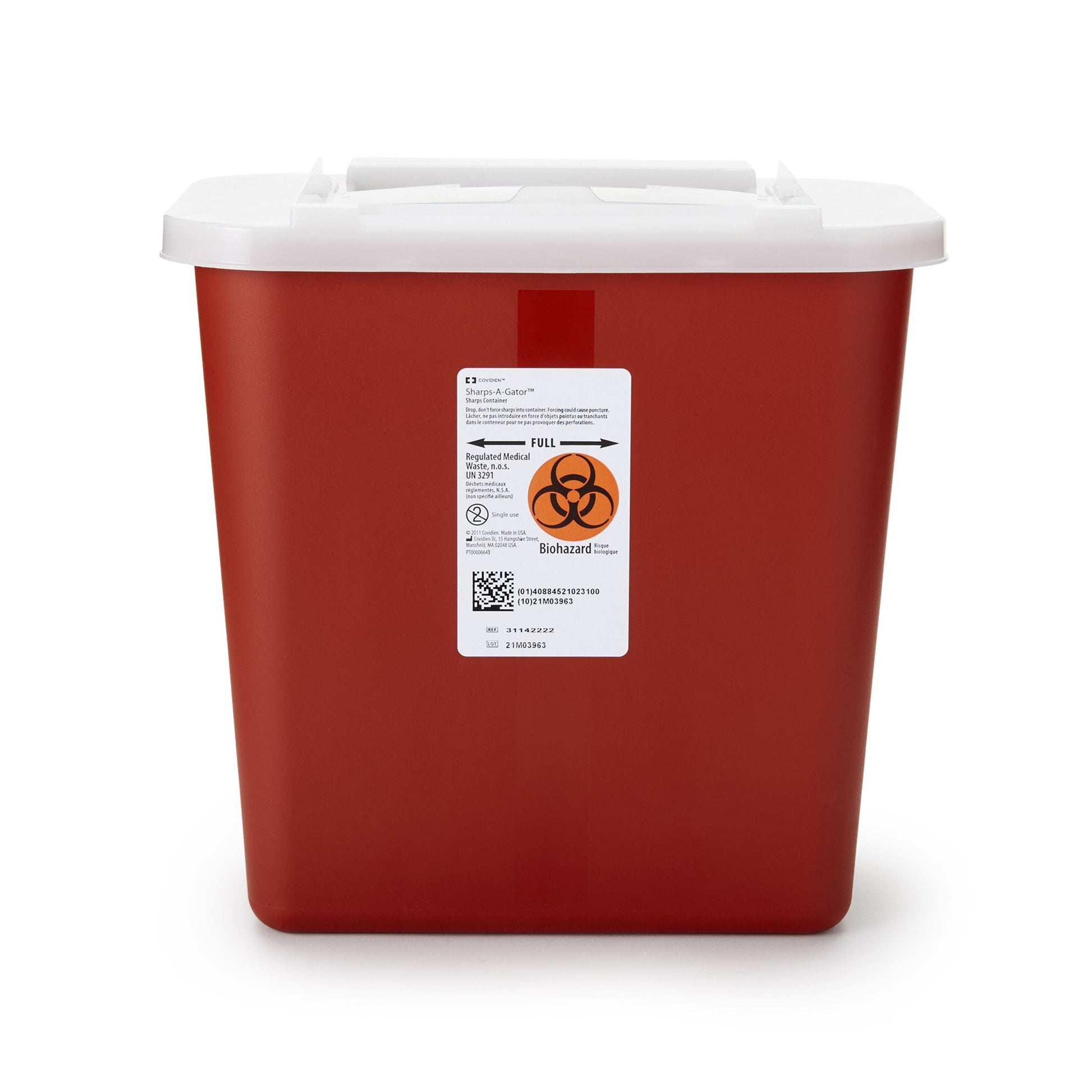 Sharps-A-Gator Sharps Container, 2 Gallon, 10-1/4 x 7 x 10-1/2 Inch by Cardinal product image