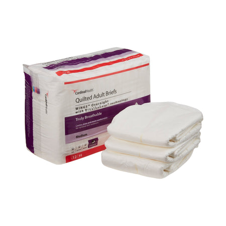 Cardinal 67033 Wings Overnight Quilted Incontinence Brief, Medium