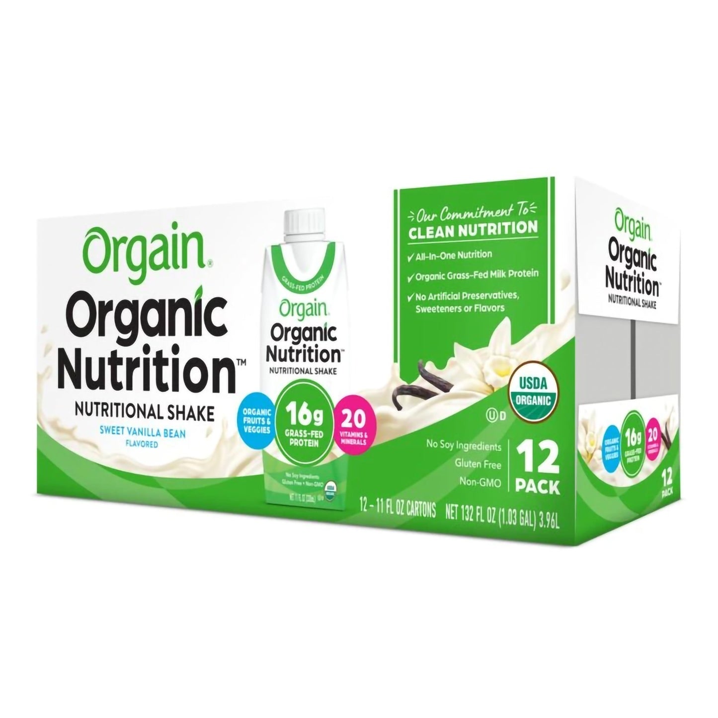 Orgain® Organic Nutrition™ Vanilla Nutritional Shake, 11-ounce carton