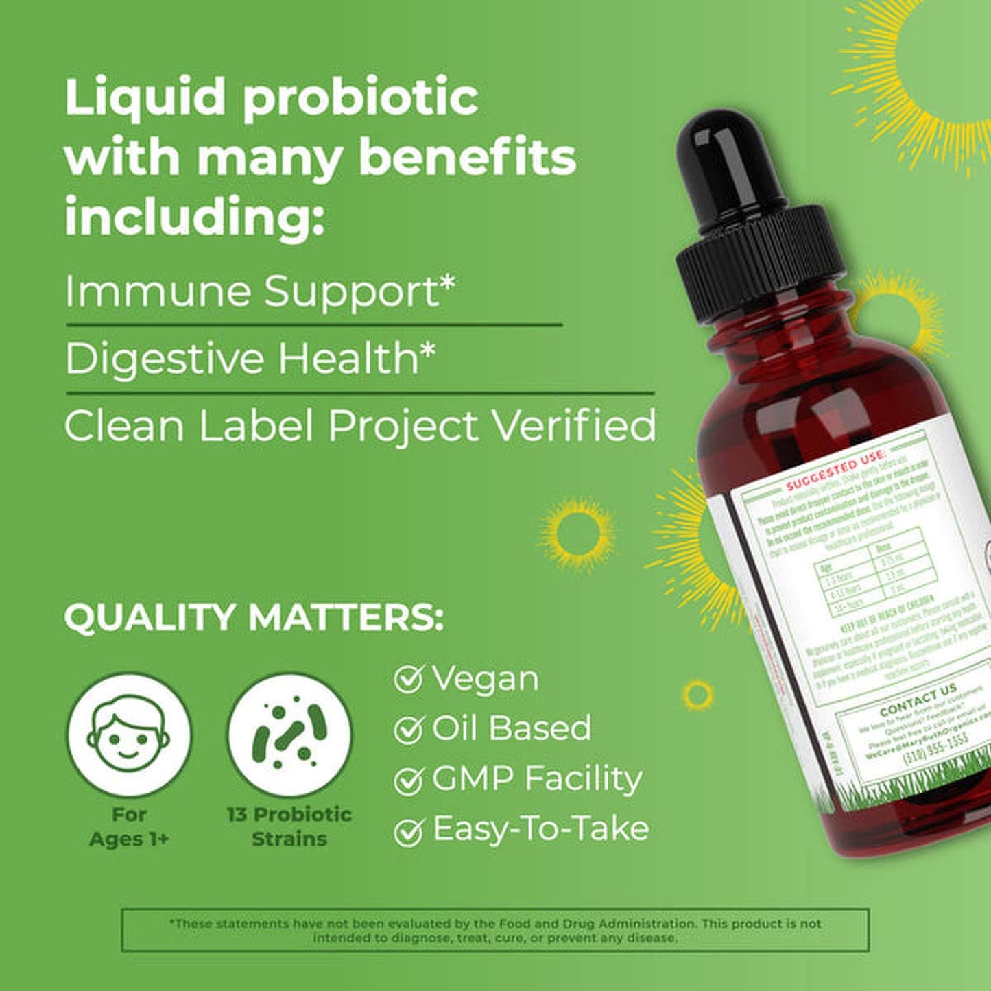Probiotic Mary Ruth's® Organic Liquid Probiotic 2 oz. Liquid