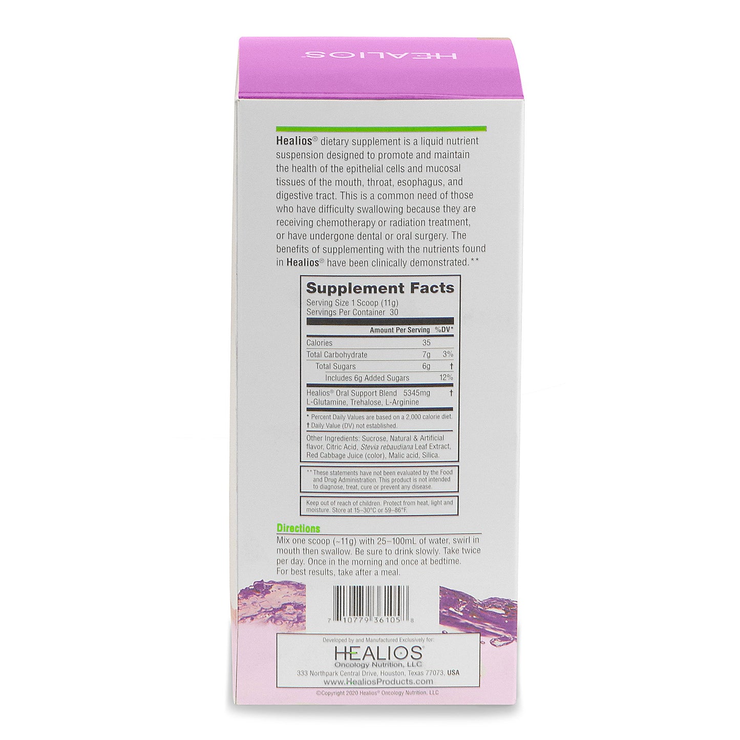 Healios Oral Health and Dietary Supplement Powder for Mouth Sores