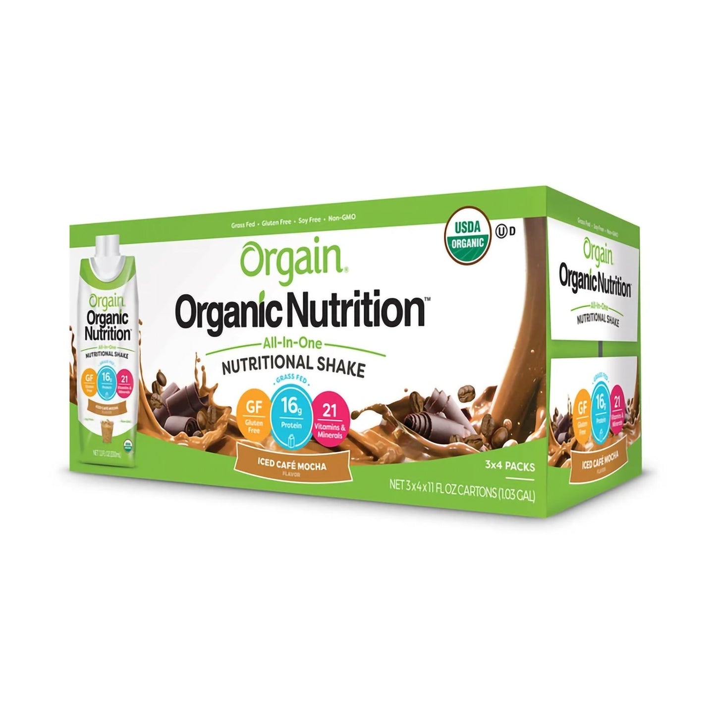 Orgain® Organic Nutrition™ Iced Café Mocha Nutritional Shake, 11-ounce carton