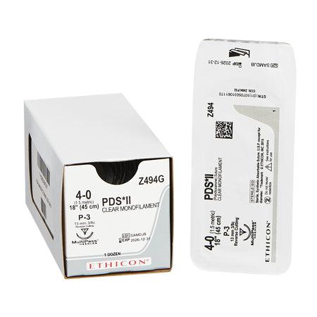 Ethicon Z494G PDS II Polydioxanone Absorbable Suture with Needle, Precision Reverse Cutting