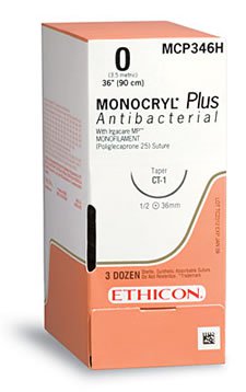 Ethicon MCP936H Monocryl Plus Poliglecaprone 25 with Irgacare MP Antibacterial Suture Absorbable Needle