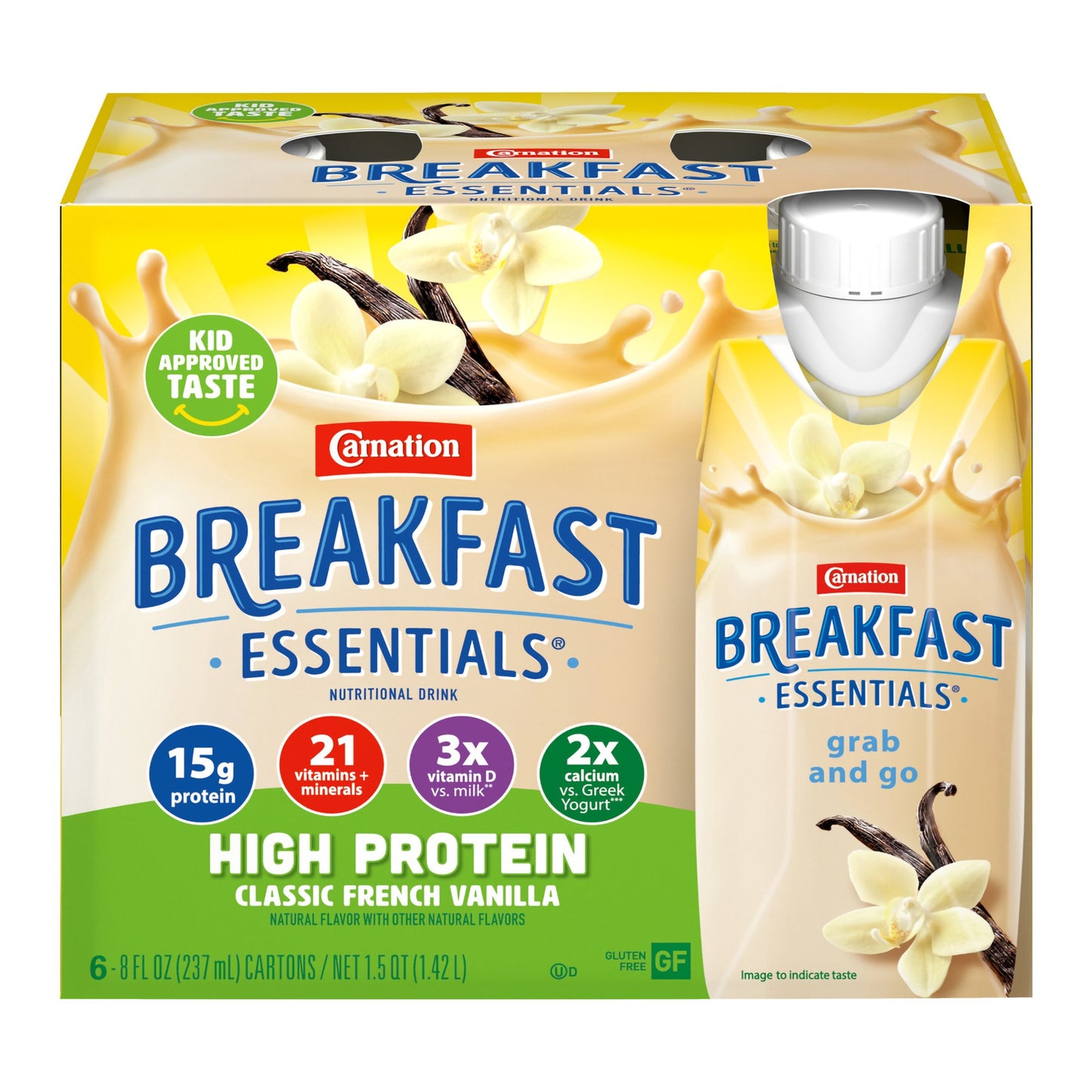 Carnation Breakfast Essentials® High Protein Vanilla Nutritional Drink, 8-oz.