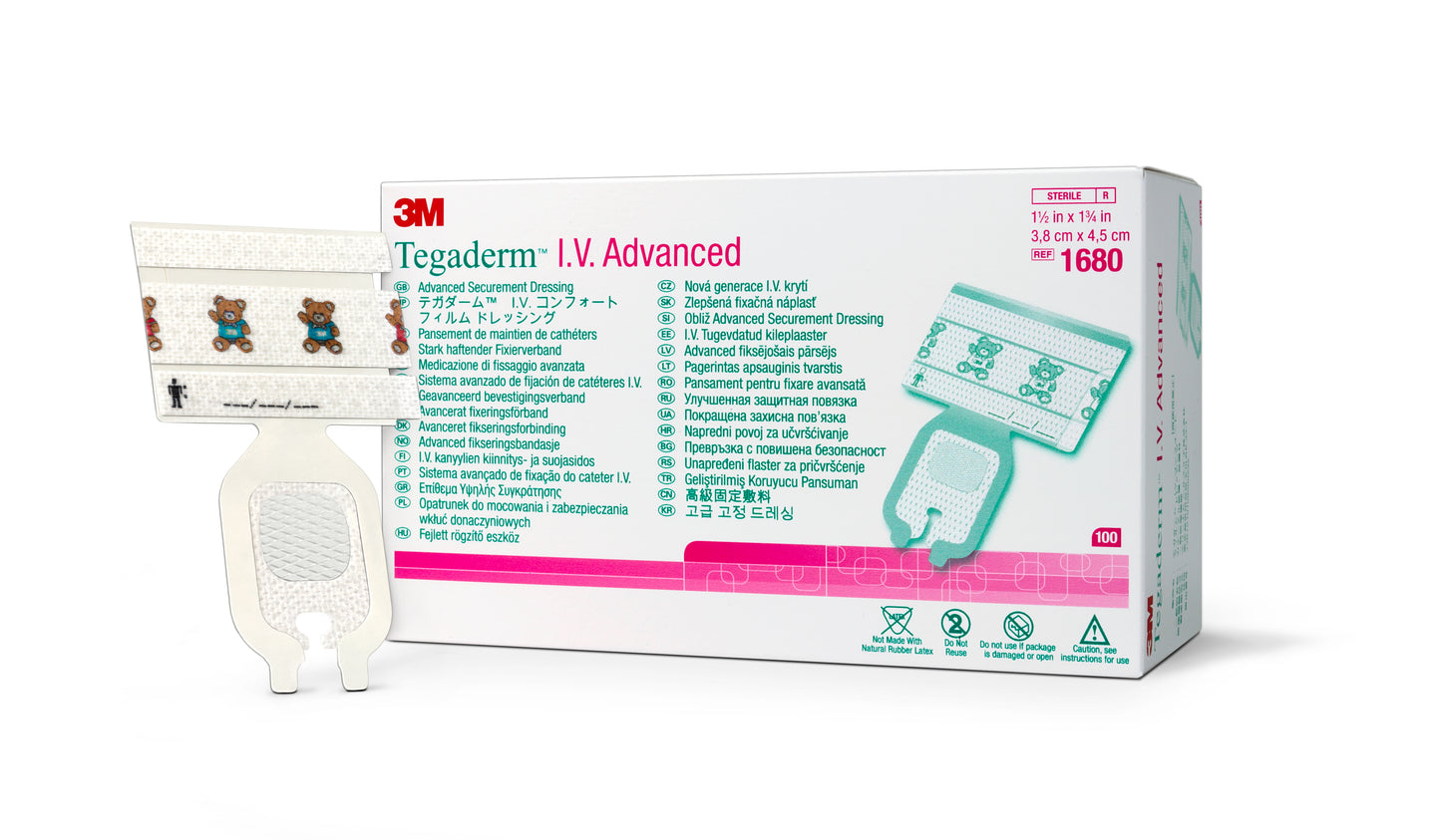 I.V. Dressing 3M™ Tegaderm™ Film 1-1/2 X 1-3/4 Inch Sterile