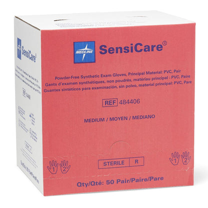 SensiCare® Stretch Vinyl Exam Glove, Medium, Beige