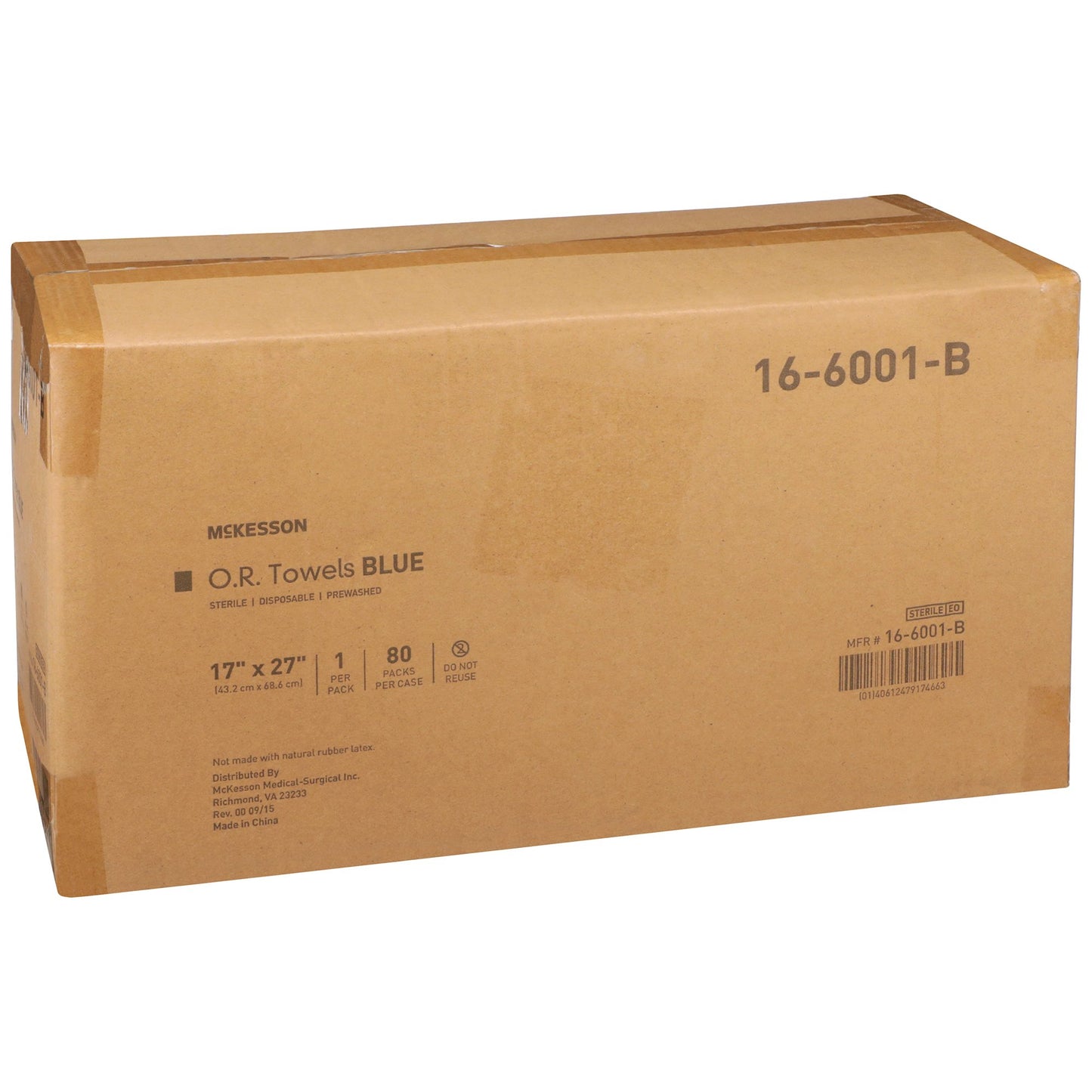McKesson Sterile Blue O.R. Towel, 17 x 27 Inch