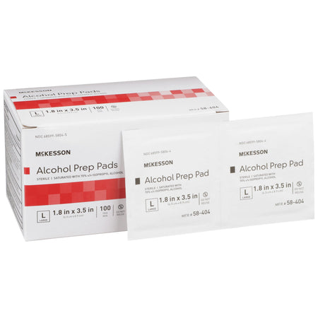McKesson Alcohol Prep Pad Isopropyl Alcohol, 1-4/5 x 3-1/2 Inch by McKesson Brand product image