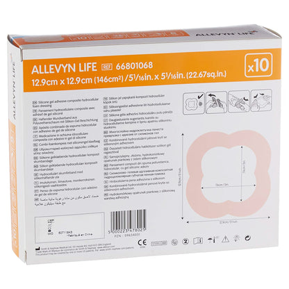 Allevyn Life Silicone Adhesive with Border Silicone Foam Dressing, 5¾ x 5¾ Inch