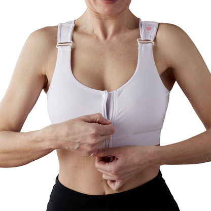 Shirl Post Surgical Bra, White, 2X-Large