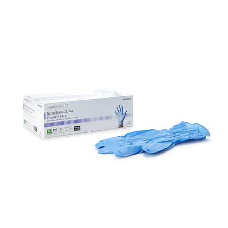 McKesson 14-676C Confiderm 6.5CX Nitrile Extended Cuff Length Exam Glove, Medium, Blue