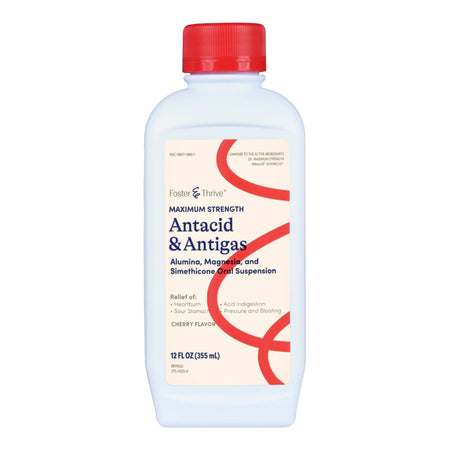 McKesson 70677106501 Foster & Thrive Max Strength Antacid & Antigas Alumina, Magnesia & Simethicone