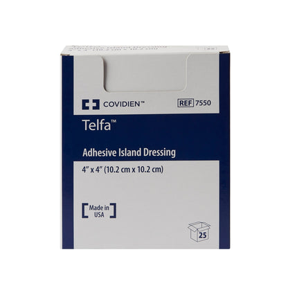 Telfa™ White Adhesive Dressing, 4 x 4 Inch