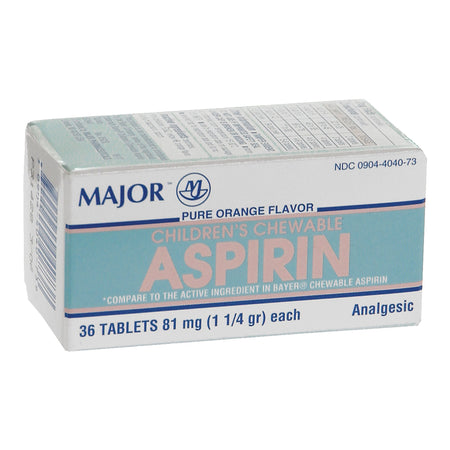 Major Pharmaceuticals 536100836 Children's Pain Relief Major 81 mg Strength Aspirin Chewable Tablet 36 per Box