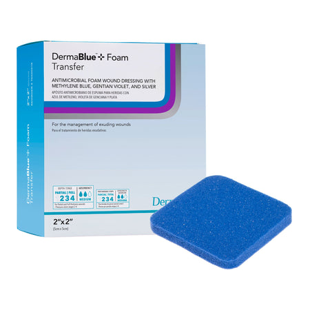 DermaRite 76020214 DermaBlue+ Foam Silver Foam Dressing, 2 x 2 Inch