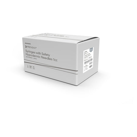 McKesson 102-SNT1C2705S3 Prevent 1 mL Safety Tuberculin Syringe with Needle, 27 Gauge
