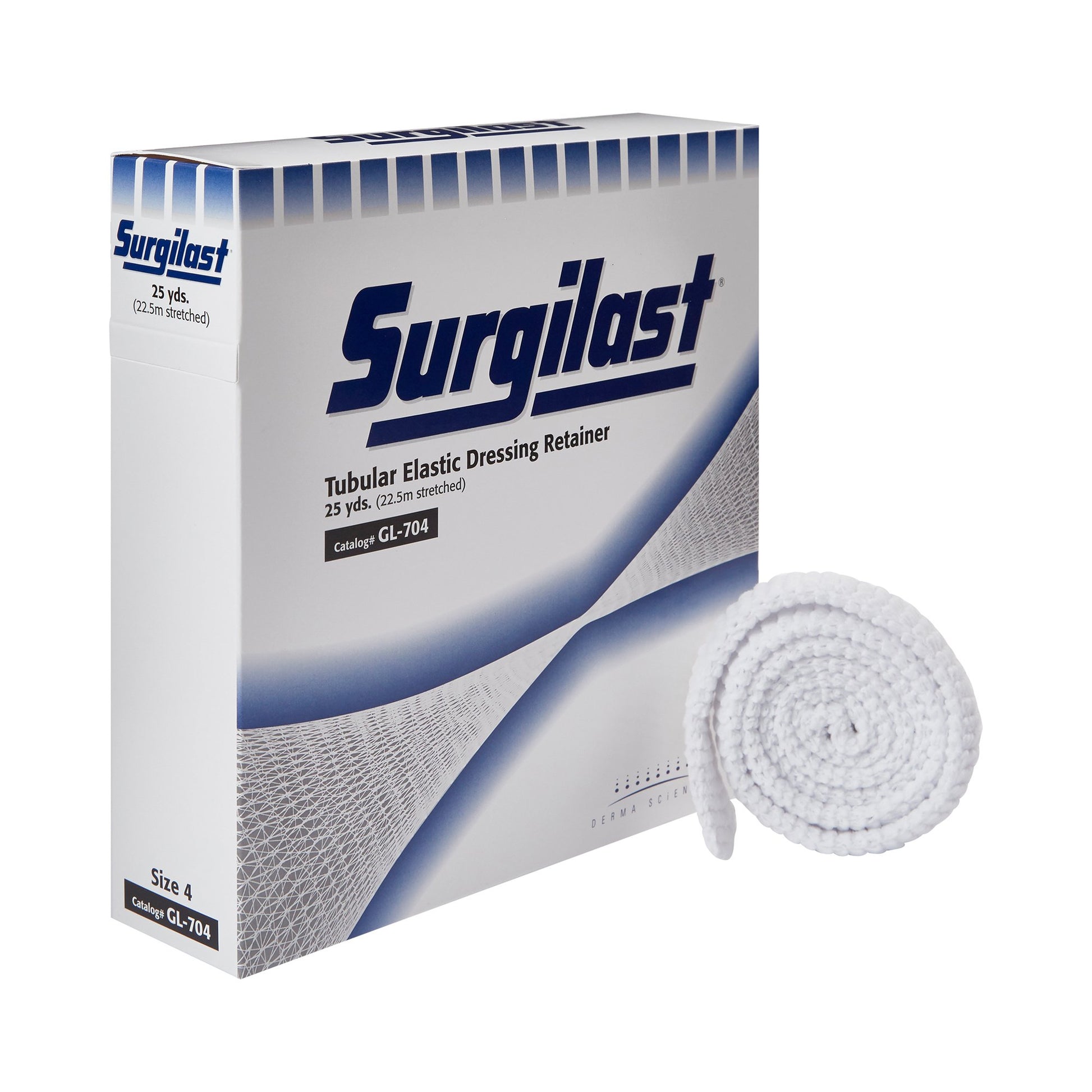 In-stock Surgilast GL-704 Size 4 tubular elastic net bandages ready for local pickup at Lexicon Medical Supply in Tucson, AZ.