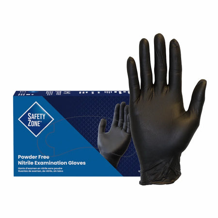 Adenna Safety Zone Black Nitrile Exam Gloves, 3.5 mil, S-XL - GNPR-BK by Adenna product image