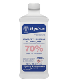 Hydrox Isopropyl Rubbing Alcohol, 70%, Bottle, 16oz, Each, HDX A0022