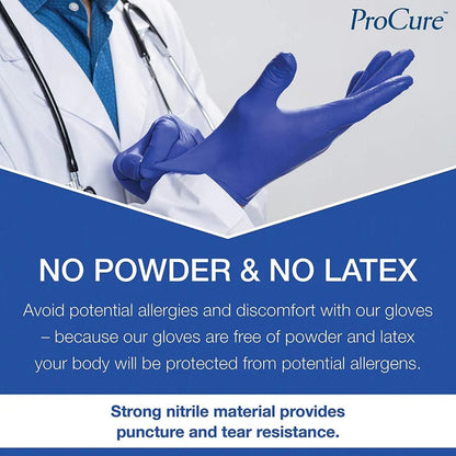 ProCure Cool Blue Nitrile Exam Gloves, PF 3.5 mil. Sizes: Small-XL by ProCure product image - view 3