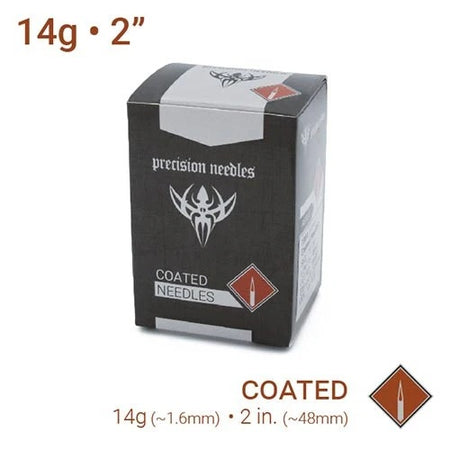 14g Sterilized 2" Precision Coated Piercing Needles, Box of 100 - PT-175