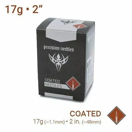17g Sterilized 2" Coated Piercing Needles Precision Coated Piercing Needles box of 100 by Lexicon Supply product image